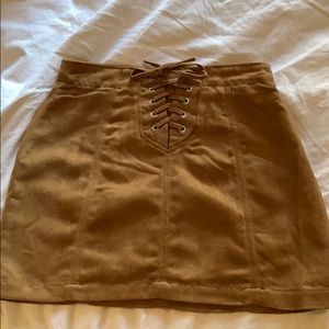 Camel colored skirt! Perfect for fall